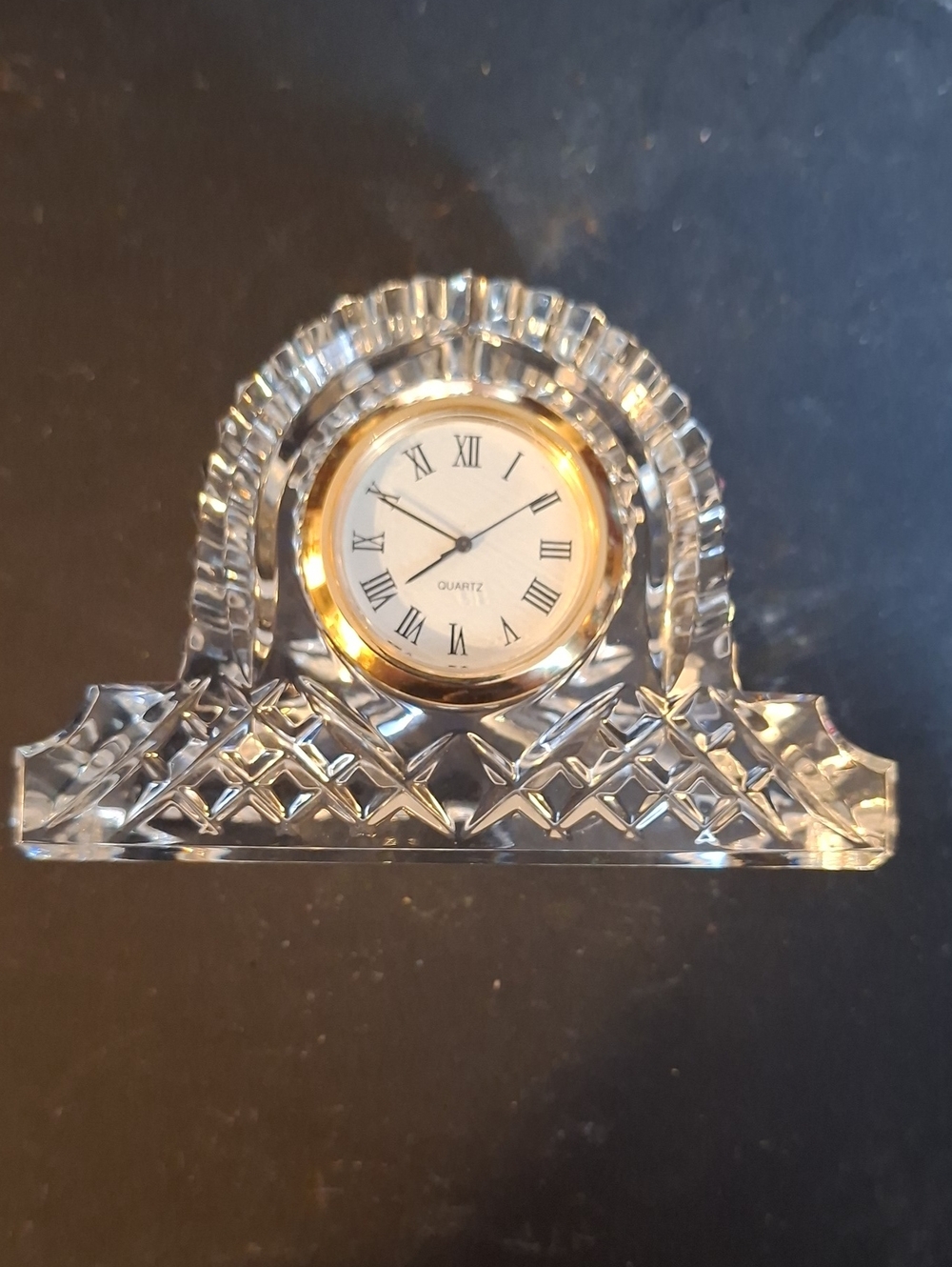Vintage Waterford Crystal Small Clock, Elegant Decor